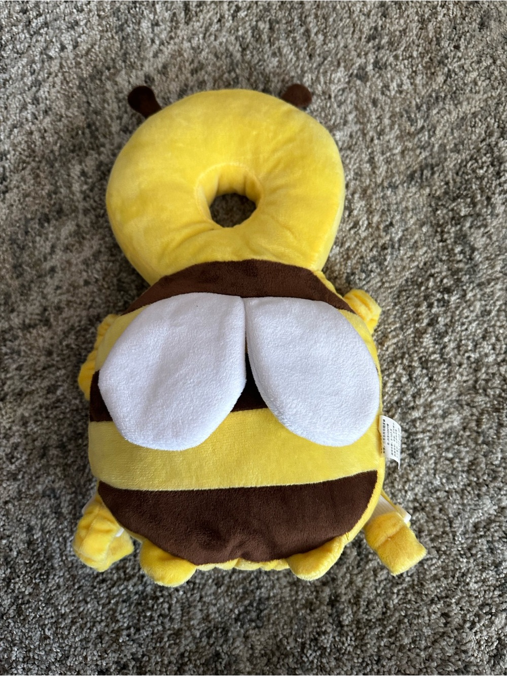 Plush Yellow Bee Head Support Pillow